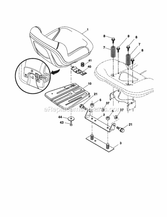 Page F Diagram and Parts List for 917253250  Craftsman Lawn Tractor