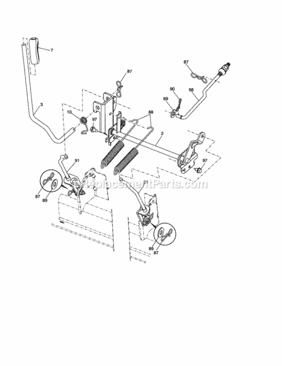Page H Diagram and Parts List for 917253250  Craftsman Lawn Tractor