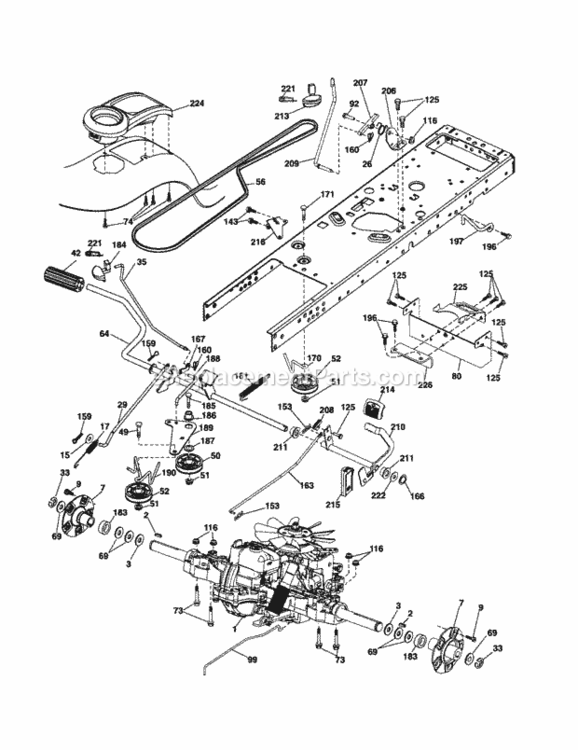 Page C Diagram and Parts List for 917253260  Craftsman Lawn Tractor