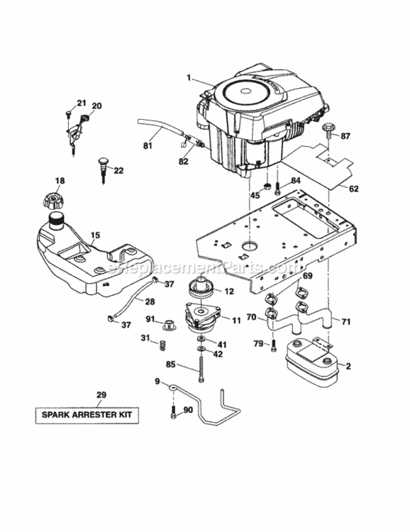 Page D Diagram and Parts List for 917253260  Craftsman Lawn Tractor