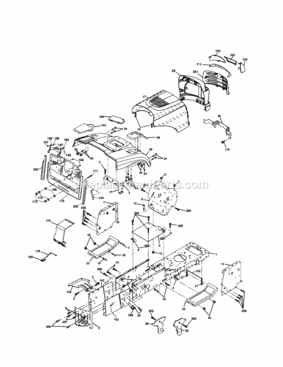 Page B Diagram and Parts List for 917253300  Craftsman Lawn Tractor