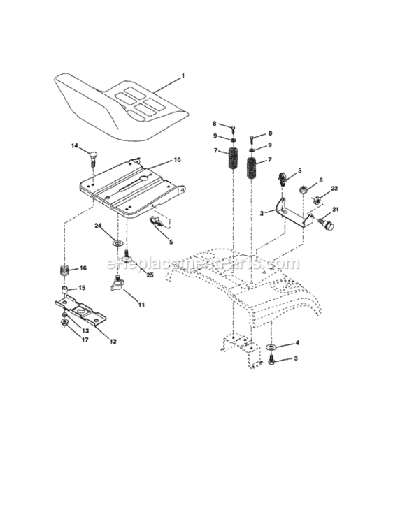 Page E Diagram and Parts List for 917253300  Craftsman Lawn Tractor