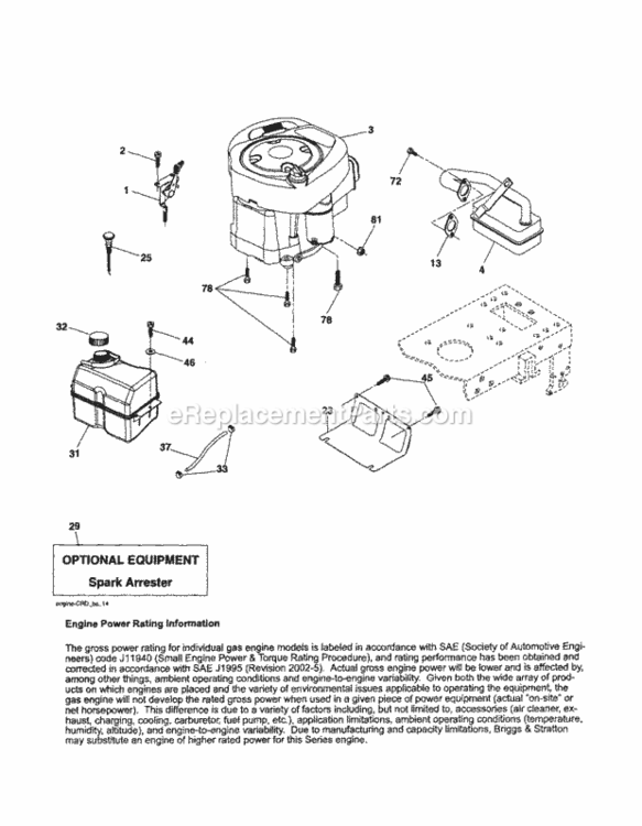 Page H Diagram and Parts List for 917253300  Craftsman Lawn Tractor