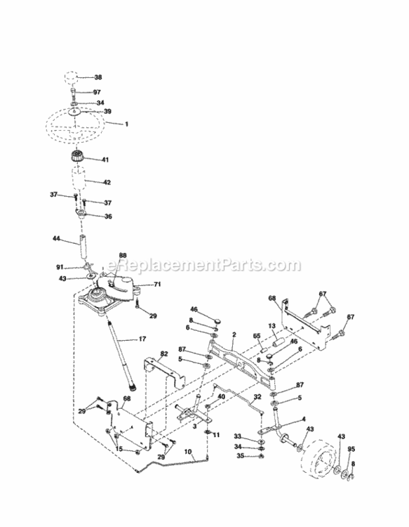 Page D Diagram and Parts List for 917253310  Craftsman Lawn Tractor