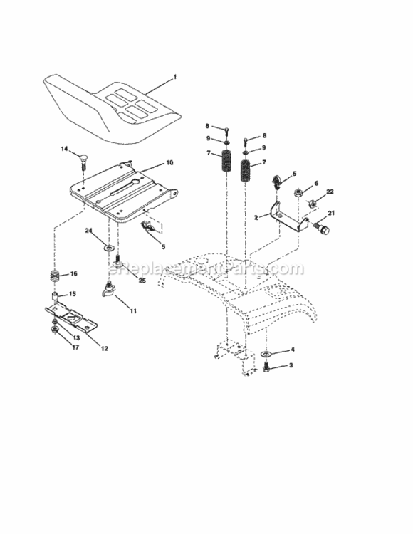 Page E Diagram and Parts List for 917253310  Craftsman Lawn Tractor