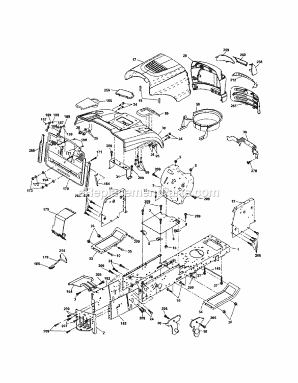 Page B Diagram and Parts List for 917253320  Craftsman Lawn Tractor