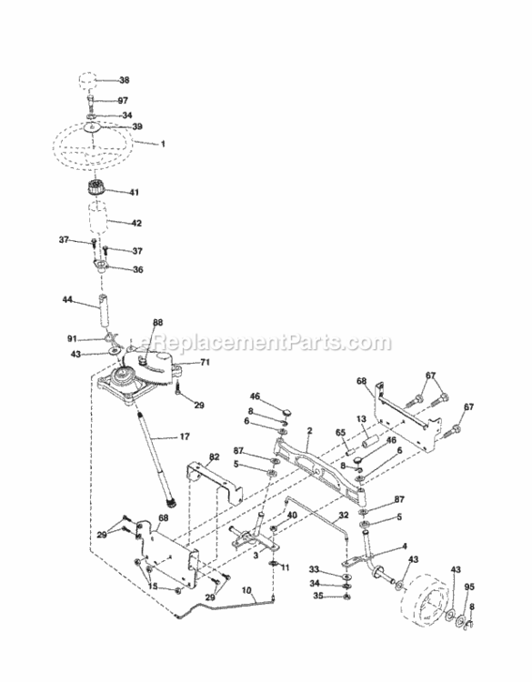Page E Diagram and Parts List for 917253320  Craftsman Lawn Tractor