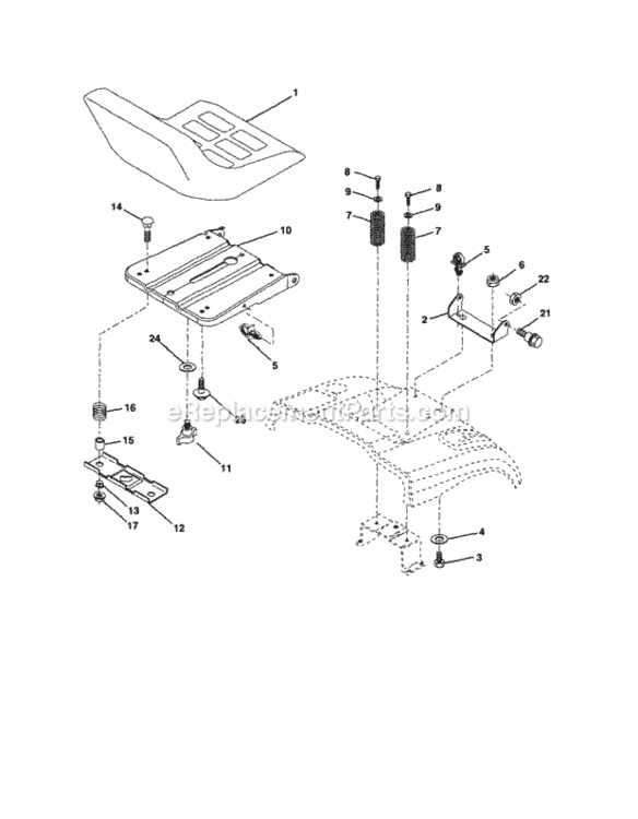 Page H Diagram and Parts List for 917253320  Craftsman Lawn Tractor
