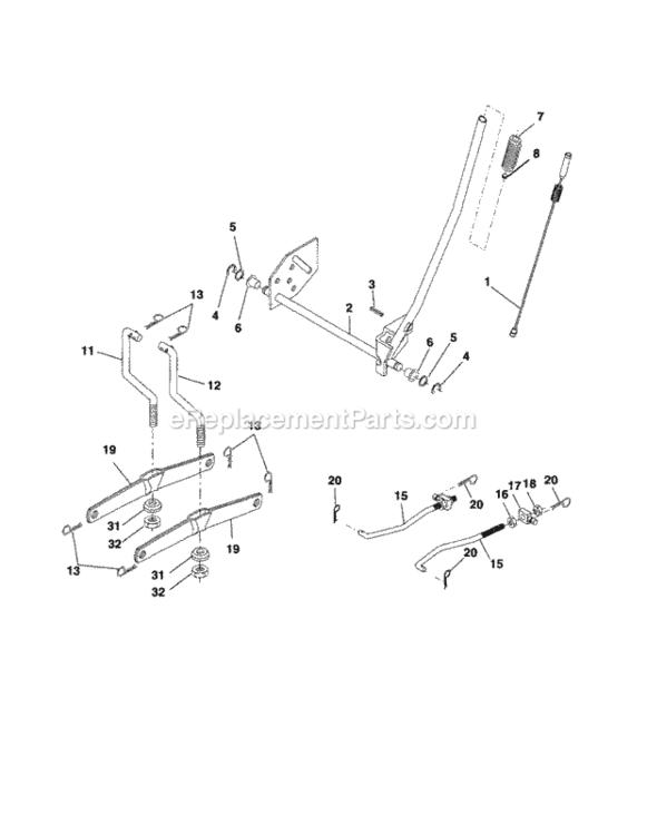 Page J Diagram and Parts List for 917253321  Craftsman Lawn Tractor