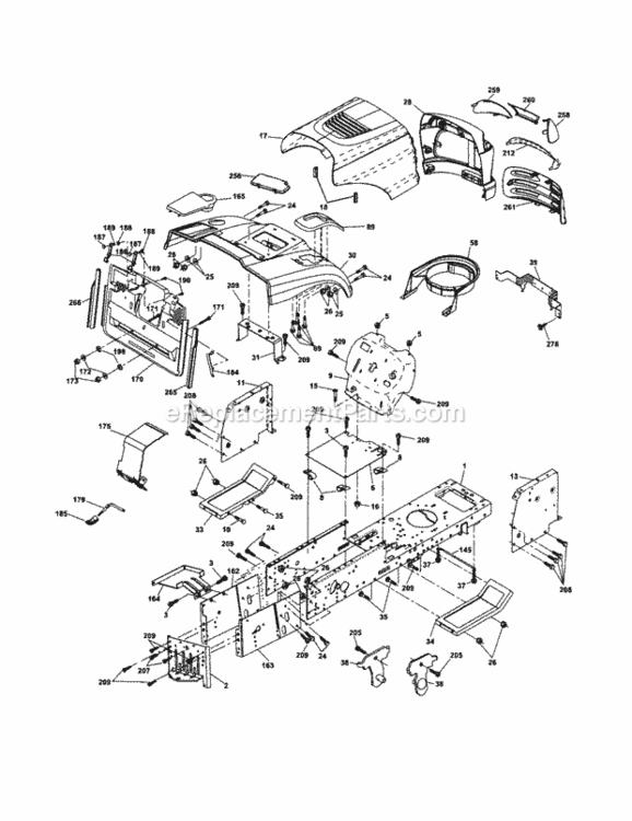 Page B Diagram and Parts List for 917253321  Craftsman Lawn Tractor