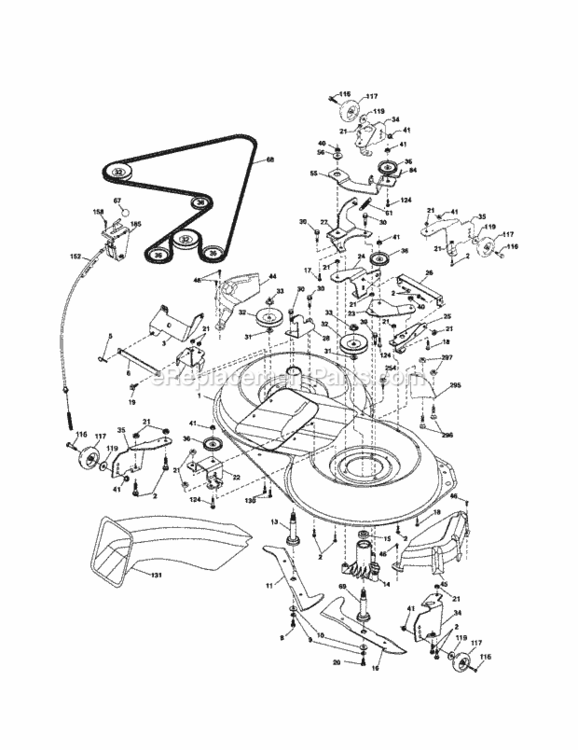 Page K Diagram and Parts List for 917253350  Craftsman Lawn Tractor