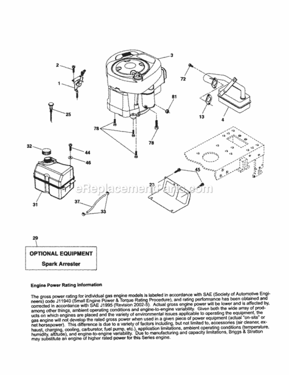 Page F Diagram and Parts List for 917253350  Craftsman Lawn Tractor