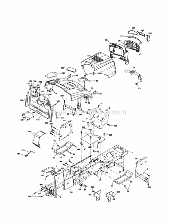 Page B Diagram and Parts List for 917253360  Craftsman Lawn Tractor