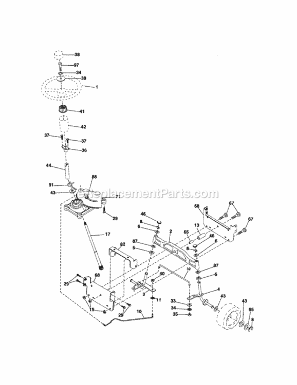 Page D Diagram and Parts List for 917253360  Craftsman Lawn Tractor
