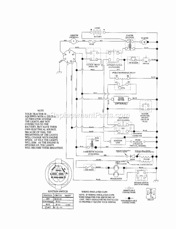 Page L Diagram and Parts List for 917253361  Craftsman Lawn Tractor