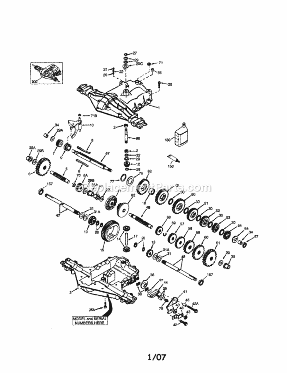 Page M Diagram and Parts List for 917253361  Craftsman Lawn Tractor