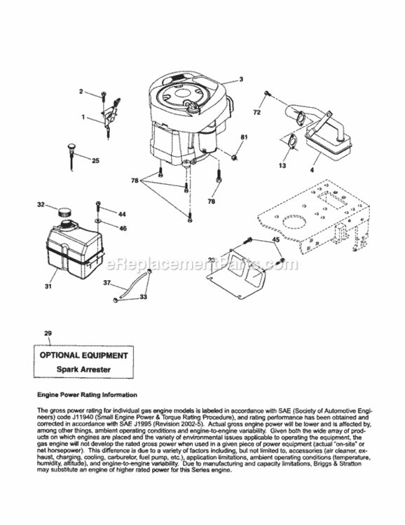 Page H Diagram and Parts List for 917253361  Craftsman Lawn Tractor