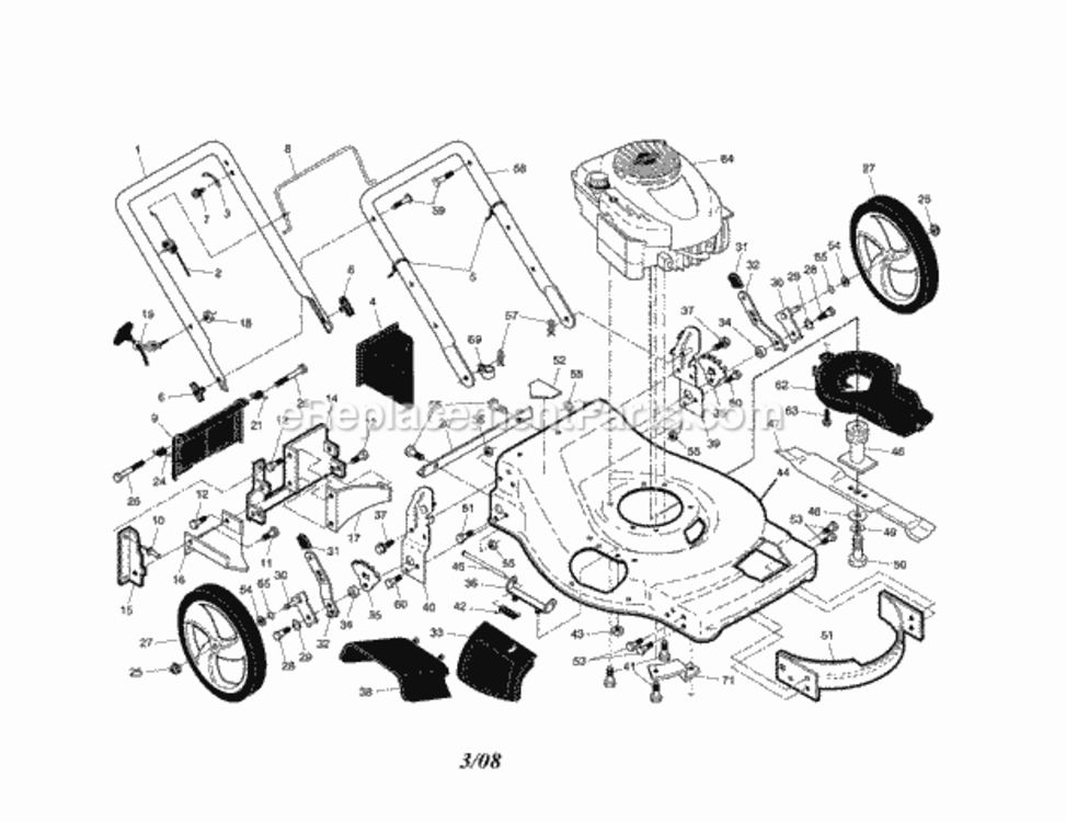 Page A Diagram and Parts List for 917253410  Craftsman Lawn Mower