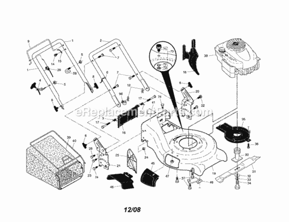 Page A Diagram and Parts List for 917253431  Craftsman Lawn Mower