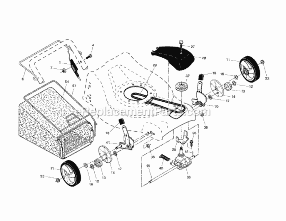 Page B Diagram and Parts List for 917253461  Craftsman Lawn Mower