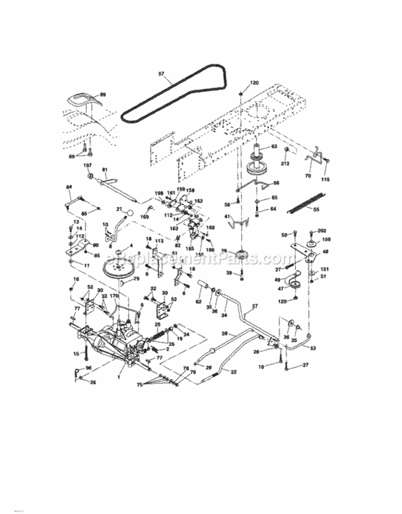 Page C Diagram and Parts List for 917253500  Craftsman Lawn Tractor