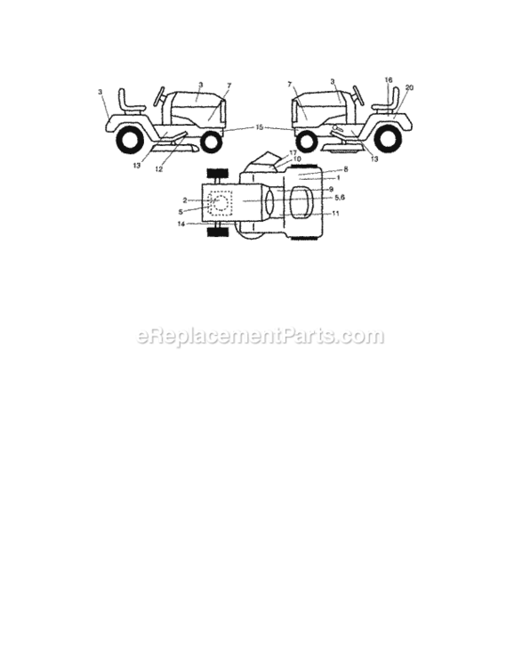 Page H Diagram and Parts List for 917253500  Craftsman Lawn Tractor