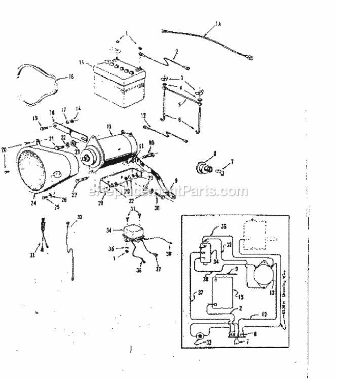 Page E Diagram and Parts List for 917253502  Craftsman Lawn Tractor