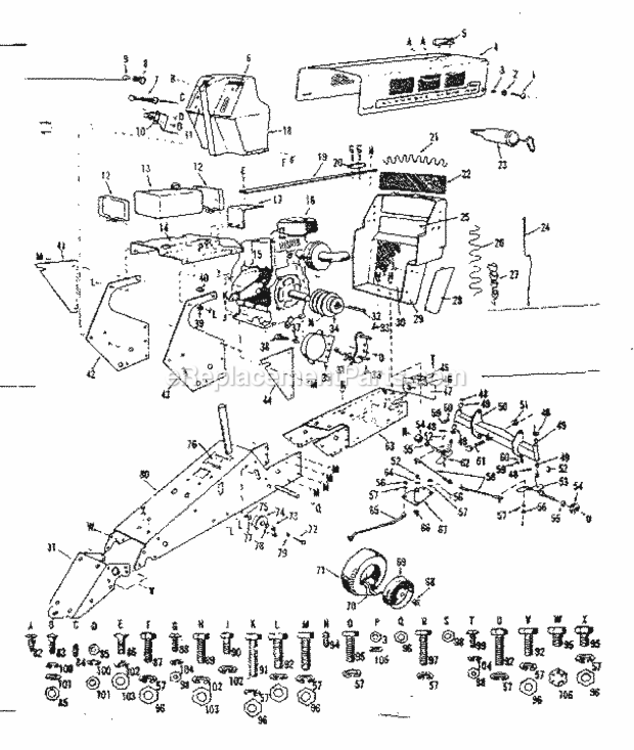 Page A Diagram and Parts List for 91725350  Craftsman Lawn Tractor
