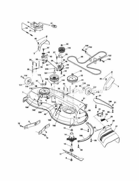 Page G Diagram and Parts List for 917253540  Craftsman Lawn Tractor