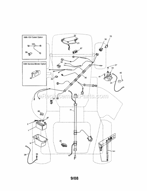 Page A Diagram and Parts List for 917253550  Craftsman Lawn Tractor
