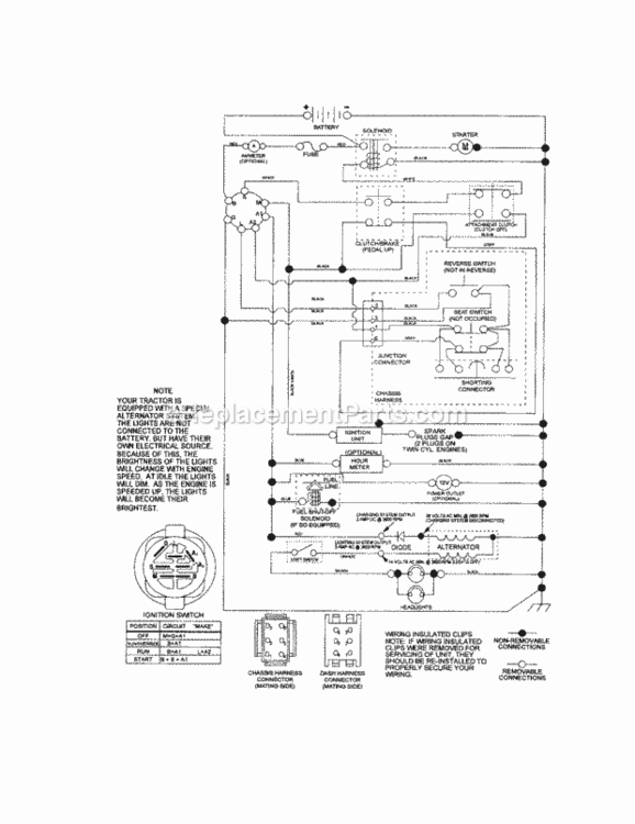 Page K Diagram and Parts List for 917253550  Craftsman Lawn Tractor