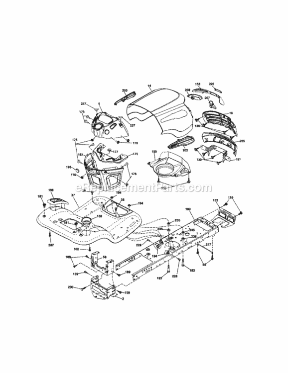 Page B Diagram and Parts List for 917253550  Craftsman Lawn Tractor