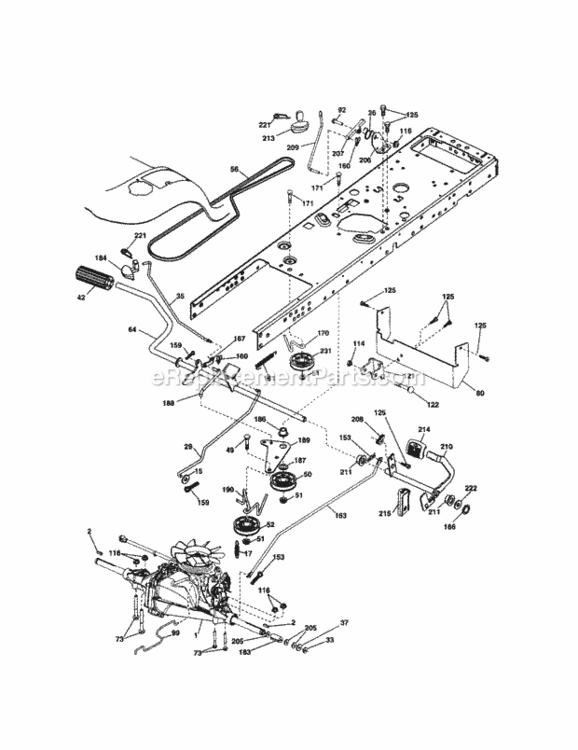 Page C Diagram and Parts List for 917253550  Craftsman Lawn Tractor