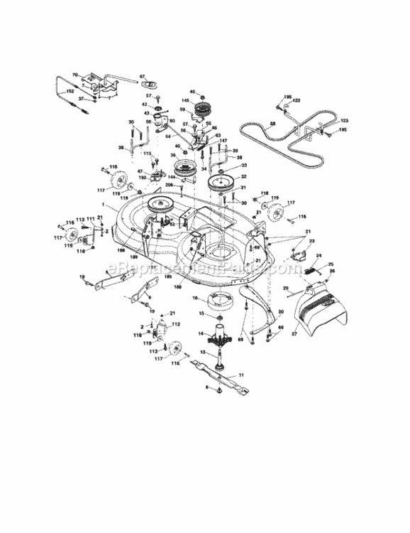 Page G Diagram and Parts List for 917253550  Craftsman Lawn Tractor