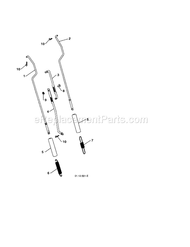 Impeller/Traction Rod Assembly Diagram and Parts List for 917253561  Craftsman Snow Blower