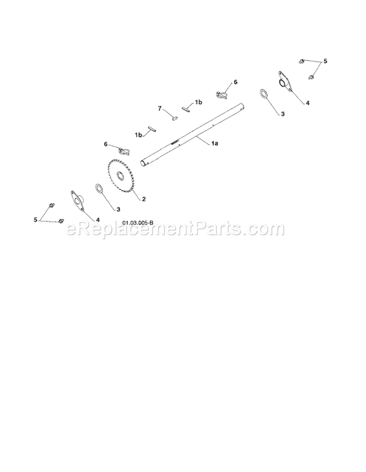 Axle Assembly Diagram and Parts List for 917253561  Craftsman Snow Blower