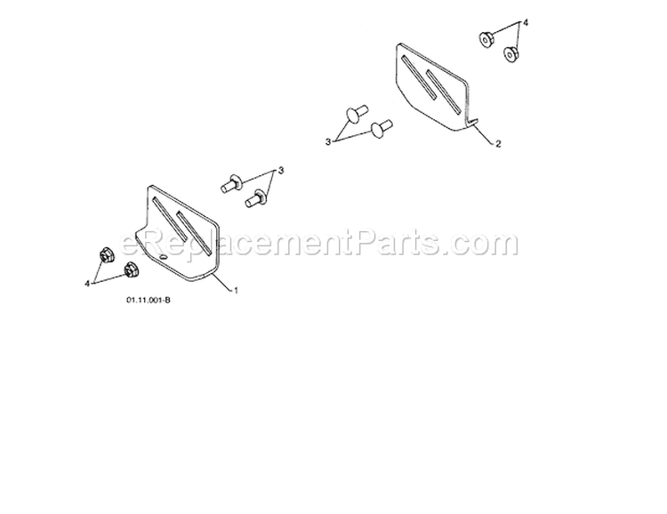 Skid Plate Diagram and Parts List for 917253561  Craftsman Snow Blower