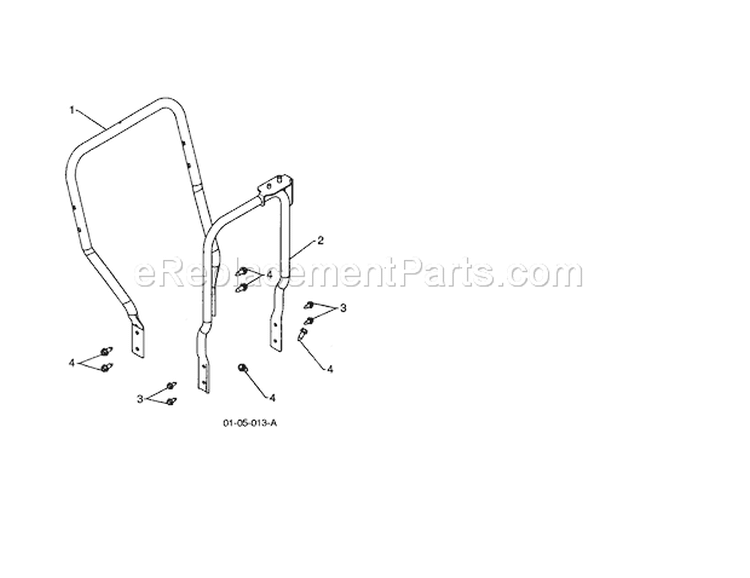 Lower Handle Diagram and Parts List for 917253561  Craftsman Snow Blower