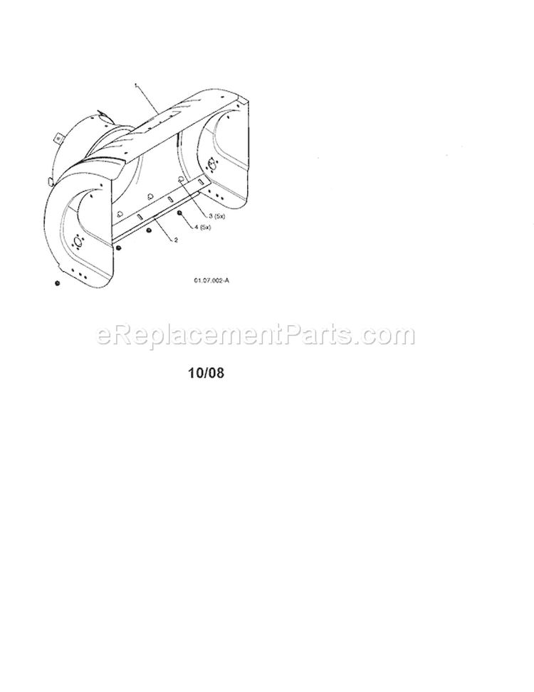 Auger Housing Diagram and Parts List for 917253570  Craftsman Snow Blower