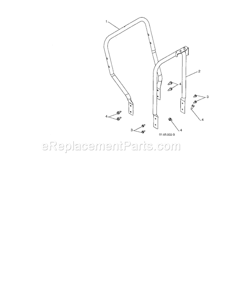 Lower Handle Diagram and Parts List for 917253570  Craftsman Snow Blower