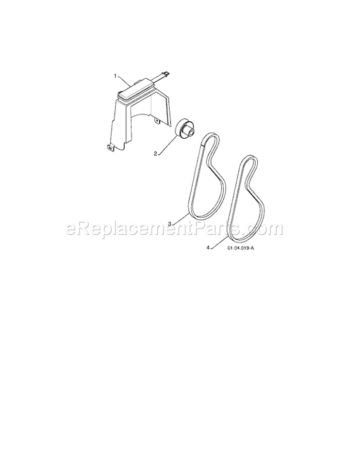 Belt Cover / Pulley / Belts Diagram and Parts List for 917253570  Craftsman Snow Blower