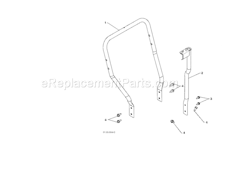 Lower Tube/Pivot Support Diagram and Parts List for 917253571  Craftsman Snow Blower