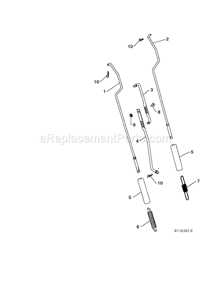 Impeller & Traction Rods Diagram and Parts List for 917253571  Craftsman Snow Blower