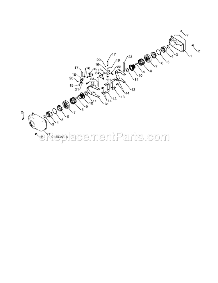 Steering Yoke & Bracket Diagram and Parts List for 917253571  Craftsman Snow Blower