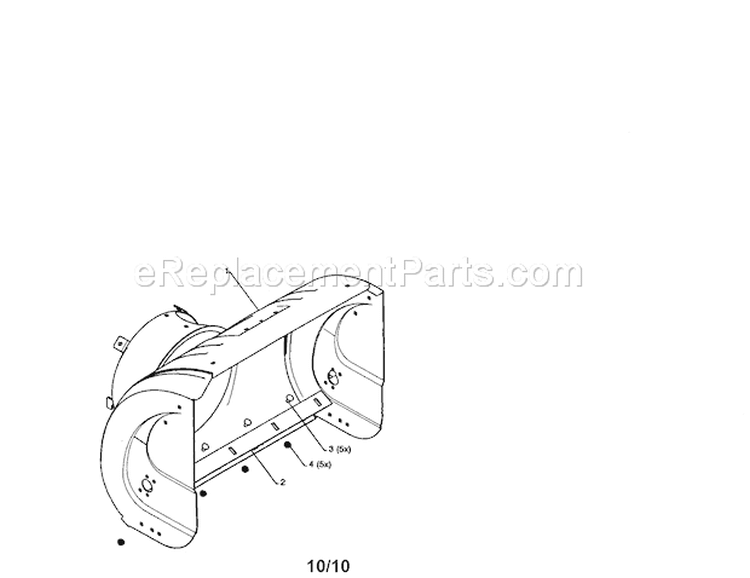 Auger Housing Diagram and Parts List for 917253572  Craftsman Snow Blower