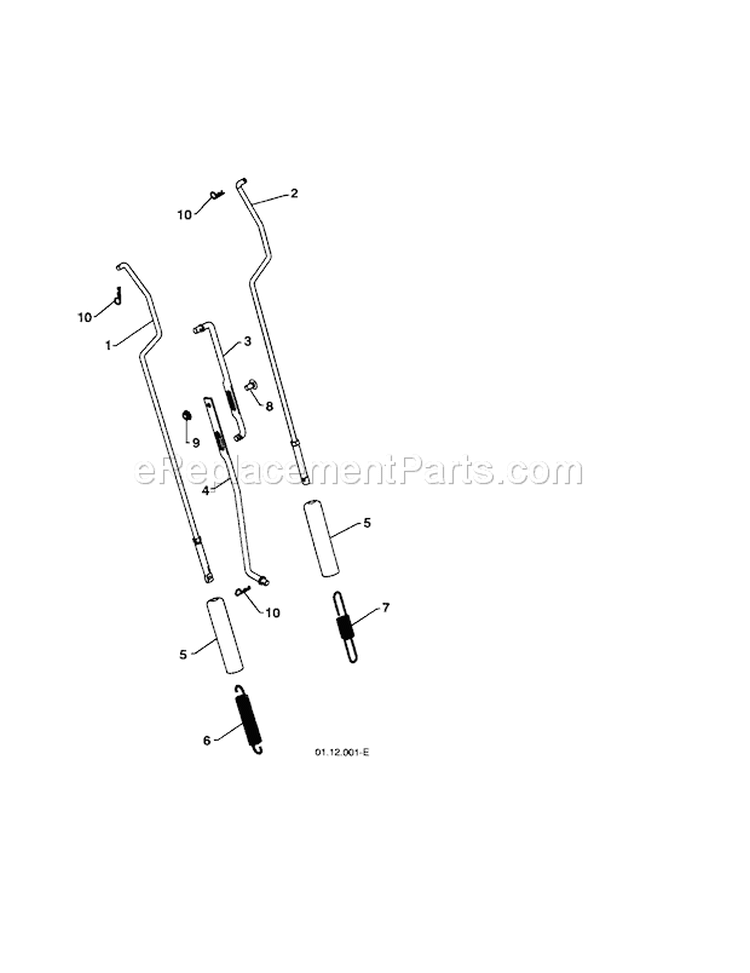 Impeller / Traction Rod Ass Diagram and Parts List for 917253572  Craftsman Snow Blower