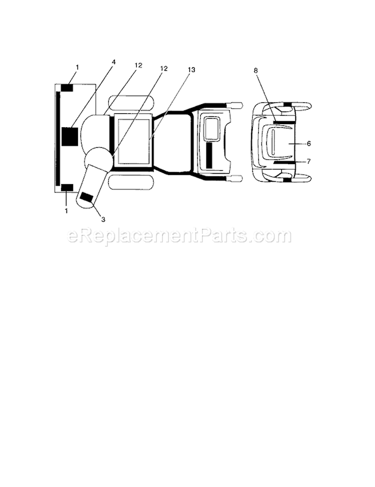 Decals Diagram and Parts List for 917253572  Craftsman Snow Blower