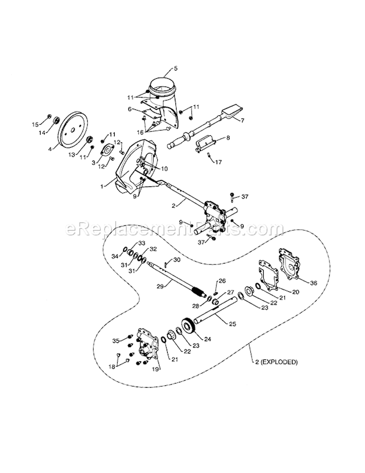 Auger Housing / Impeller As Diagram and Parts List for 917253572  Craftsman Snow Blower