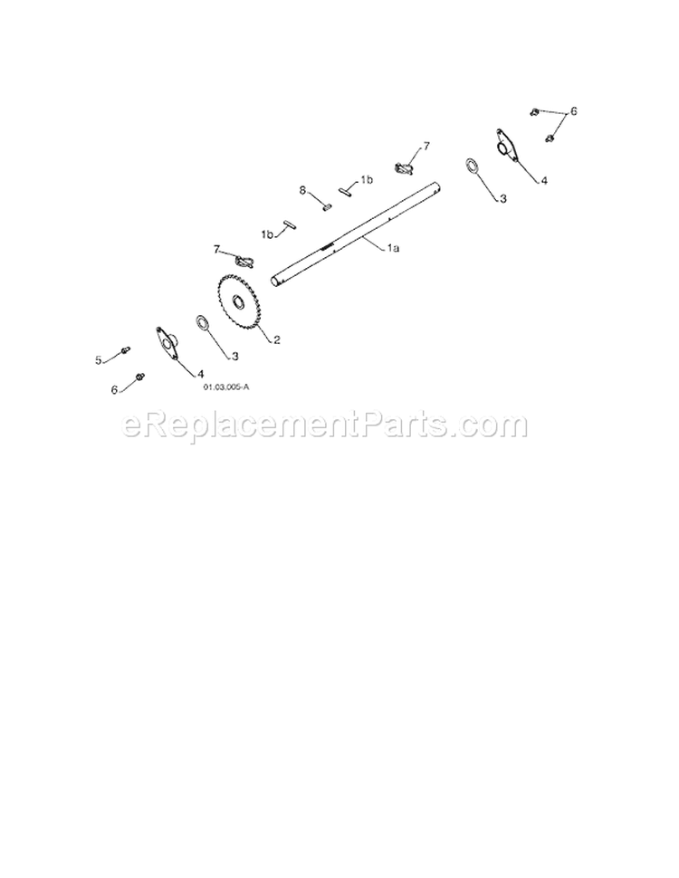 Axle Diagram and Parts List for 917253580  Craftsman Snow Blower