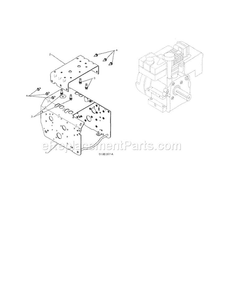 Engine / Frame Diagram and Parts List for 917253580  Craftsman Snow Blower